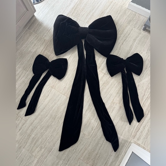 Other - Black Velvet Bows Set Coquette